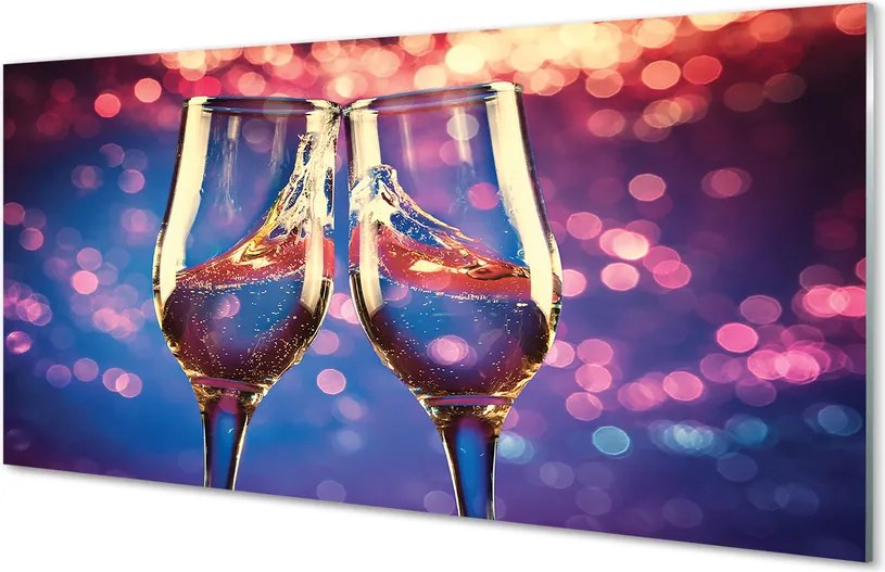 Panel nad Blat Kuchenny Kieliszki Szampana na Kolorowym Tle