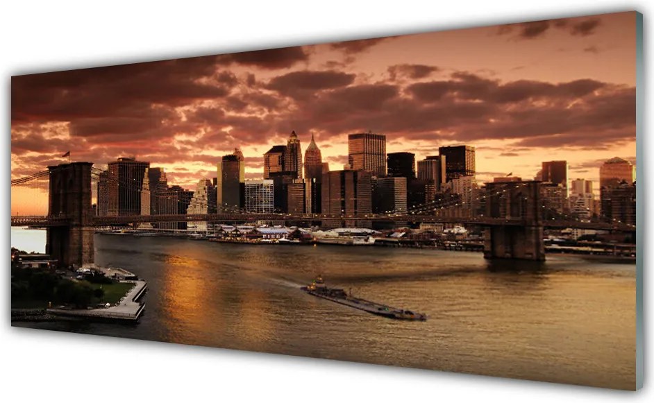 Panel Szklany Panorama Mostu Brooklińskiego