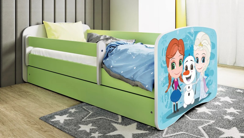 Łóżko dziecięce Babydreams z obrazkiem 140x70 z materacem