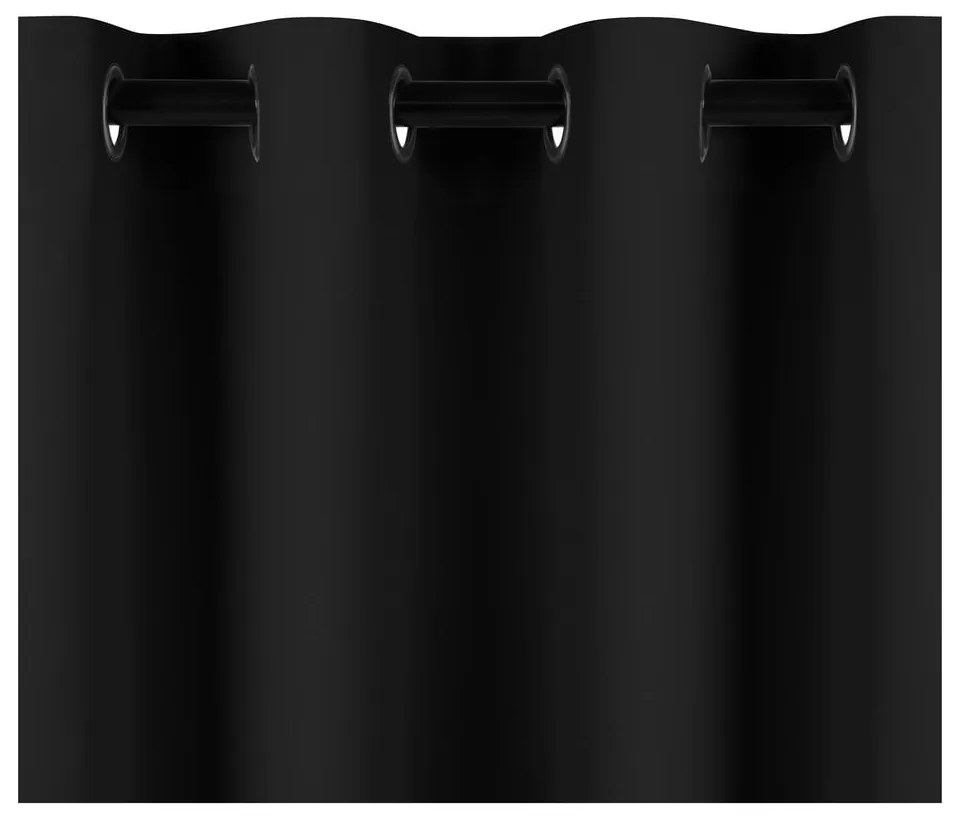 Czarna zasłona termiczna/częściowo zaciemniająca (dimout) 140x245 cm Kierra – Restilo