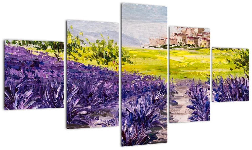 Obraz - Prowansja, Francja, malarstwo olejne (125x70 cm)