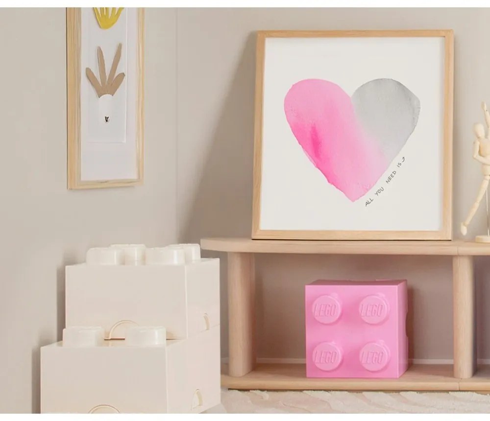 Jasnoróżowy kwadratowy pojemnik LEGO®