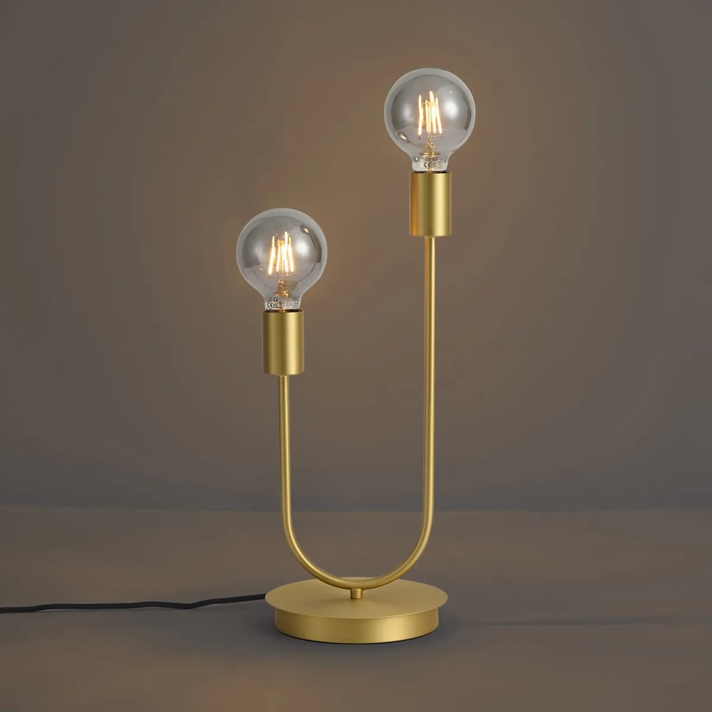 Lampa stołowa Art Deco mosiądz 2-źródła światła - Tuning