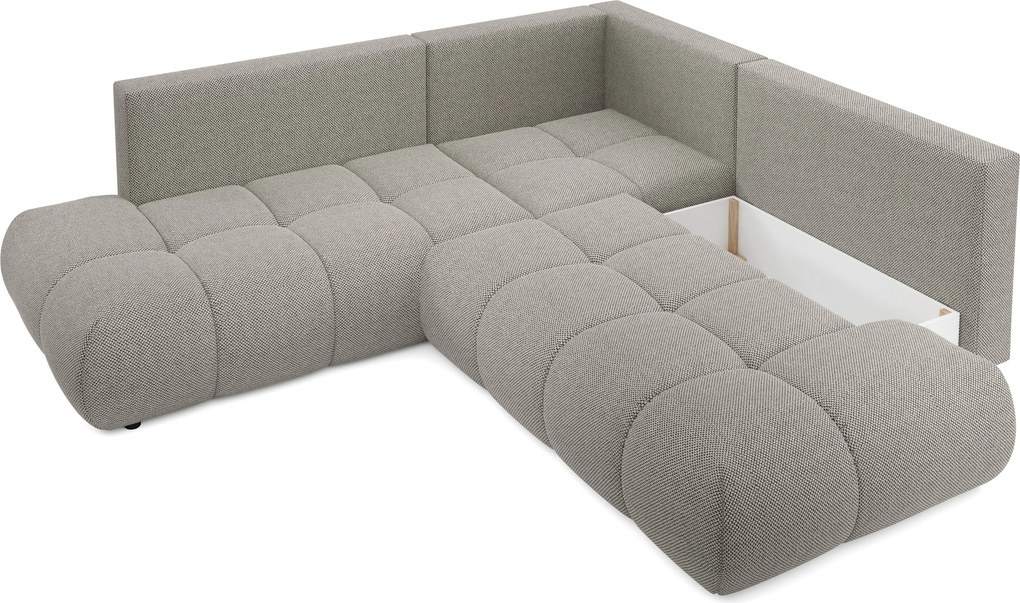 Masseno Narożnik DUCA z funkcją spania i pojemnikiem na pościel Narozniki L, Rozkładana sofa - Szary, CURIO 83