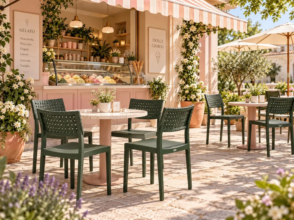 Krzesło do kawiarni i restauracji Lamar z tworzywa, sztaplowane