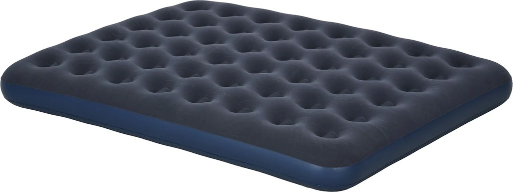 Outsunny Materac Powietrzny dla 2 Osób, miękki i wytrzymały, 203x152x22cm, Granatowy