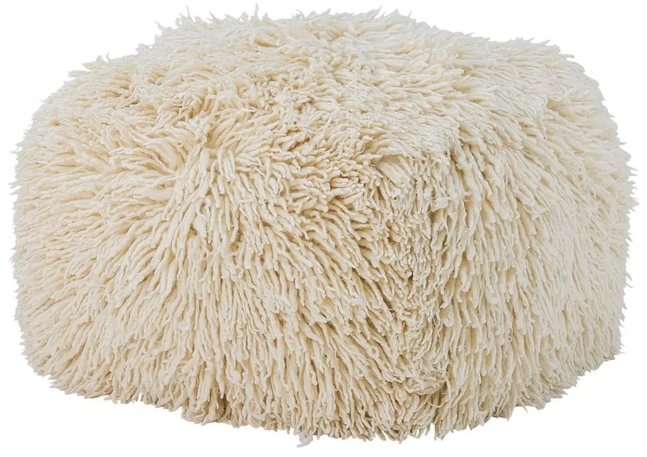 Kremowy wełniany puf Lomba – Bloomingville