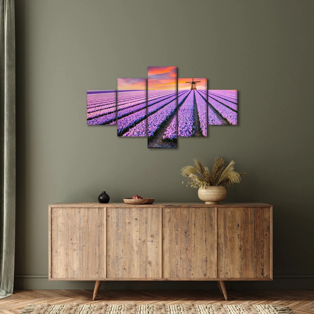 Obraz - farma kwiatów (125x70 cm)