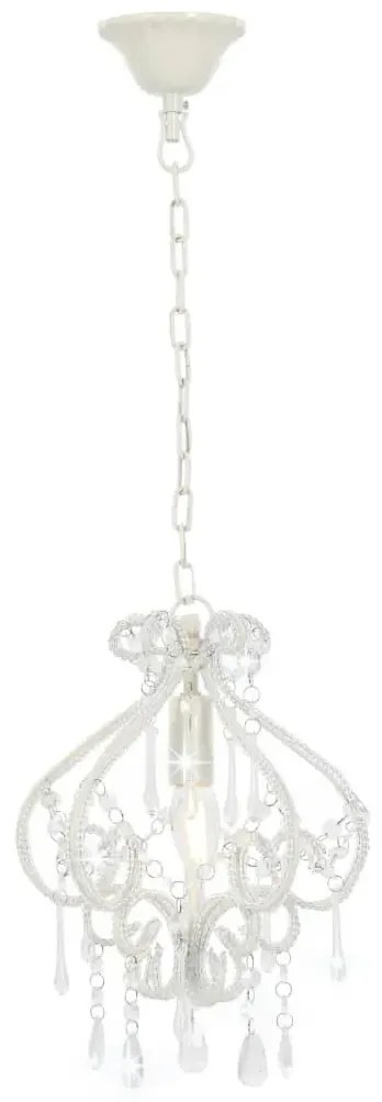 Biała lampa sufitowa z koralikami - EX168-Elen
