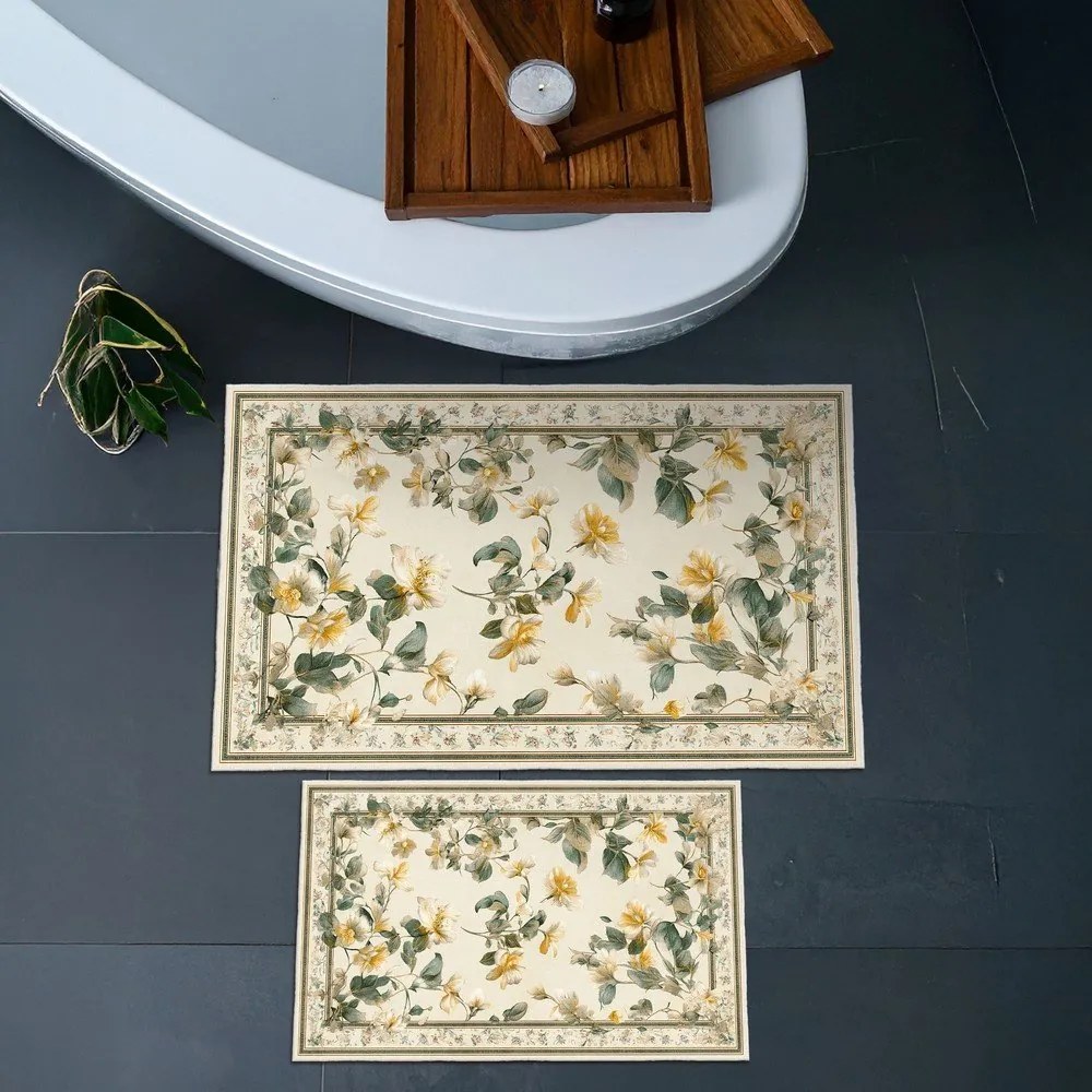 Beżowe dywaniki łazienkowe zestaw 2 szt. 60x100 cm – Foutastic