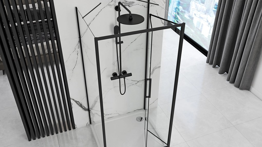 Kabina Prysznicowa Przyścienna Rapid Fold Black