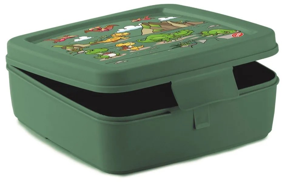 Zielony pojemnik śniadaniowy dla dzieci Dinosaur – Snips