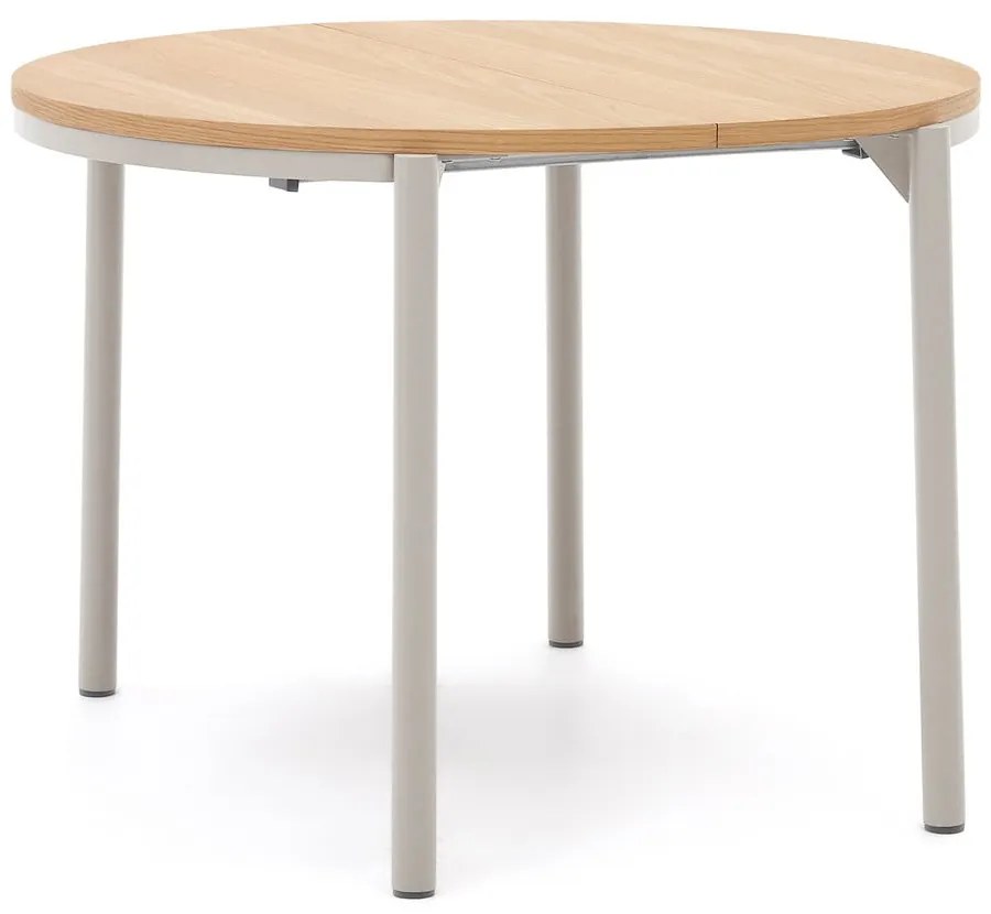 Okrągły rozkładany stół z blatem w dekorze dębu ø 90 cm Montuiri – Kave Home