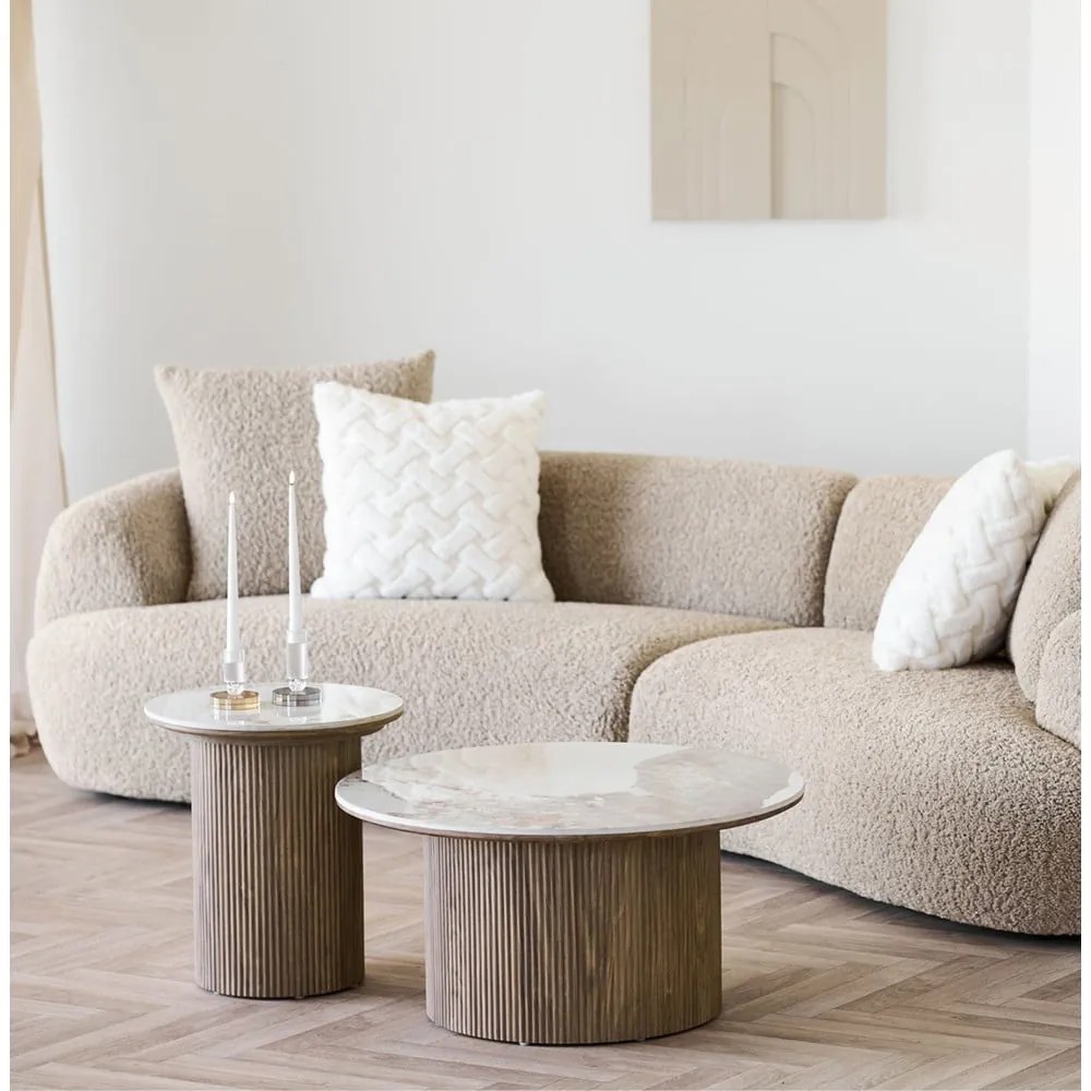 Okrągły stolik z blatem w dekorze marmuru ø 45 cm Athens – House Nordic