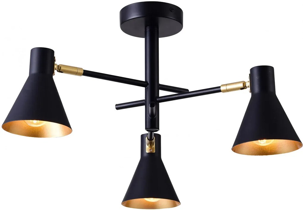 Czarna metalowa lampa sufitowa industrialna - 17X K066 L6-Z36