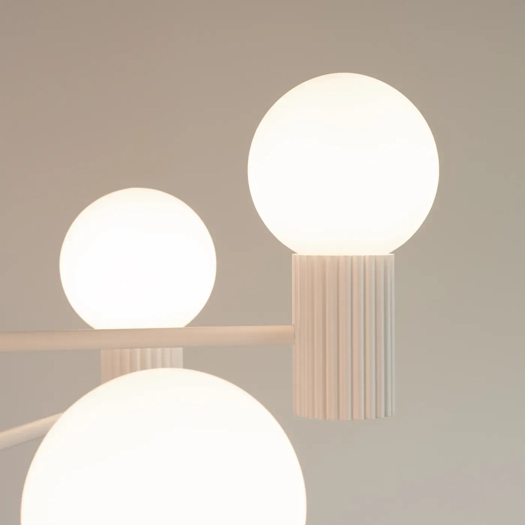 Żyrandol HALO 6 biały ryflowany SOLLUX  LIGHTING