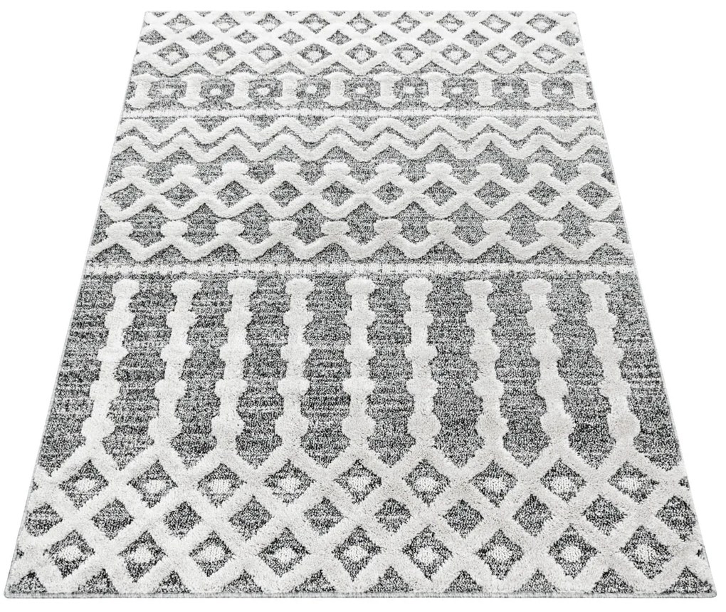 Dywan nowoczesny 3D La Casa szaro-kremowy 60 cm x 110 cm