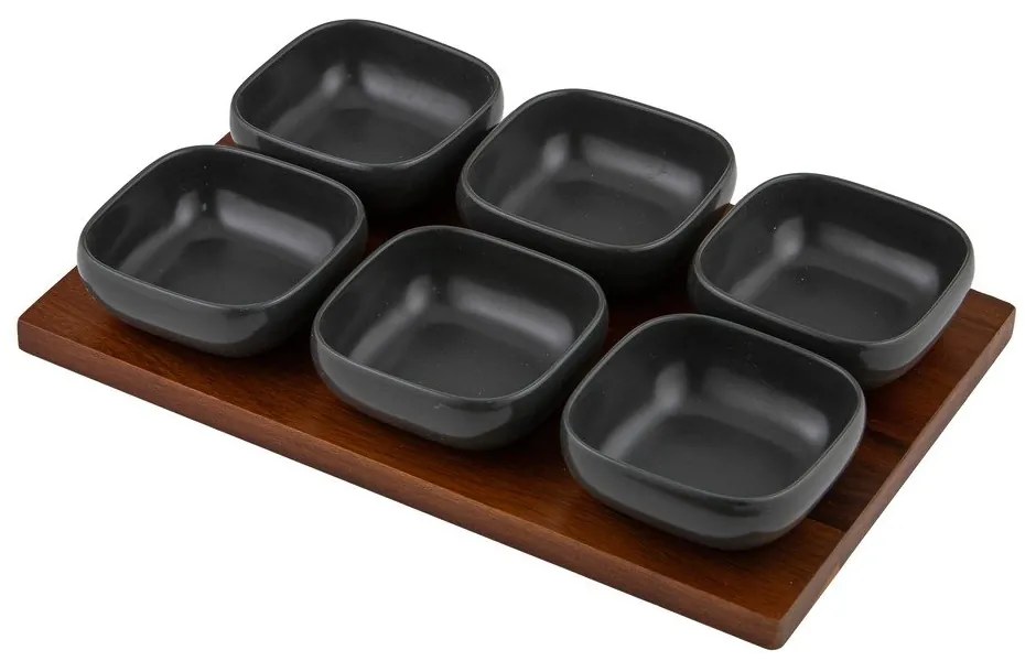 Antracytowy porcelanowy zestaw misek do serwowania 6 szt. Essentials – Ladelle