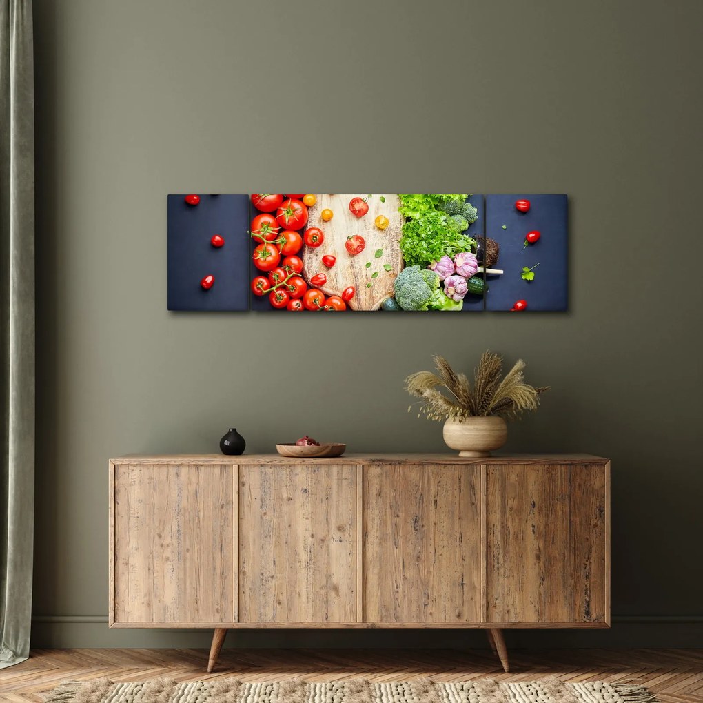 Obraz - Stół pełen warzyw (170x50 cm)
