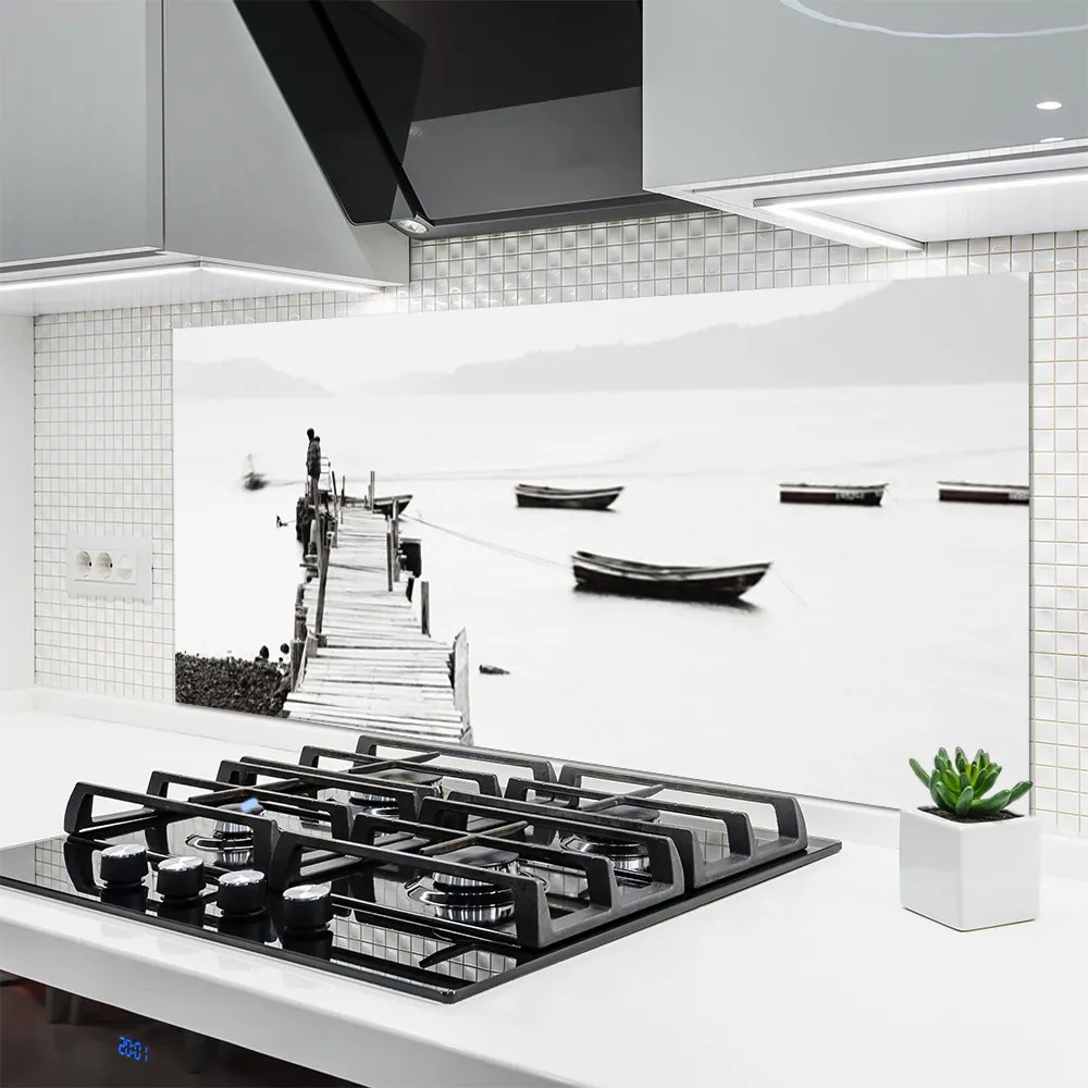 Szkło Ozdobne do Kuchni Przystań Łodzi pod Mostem