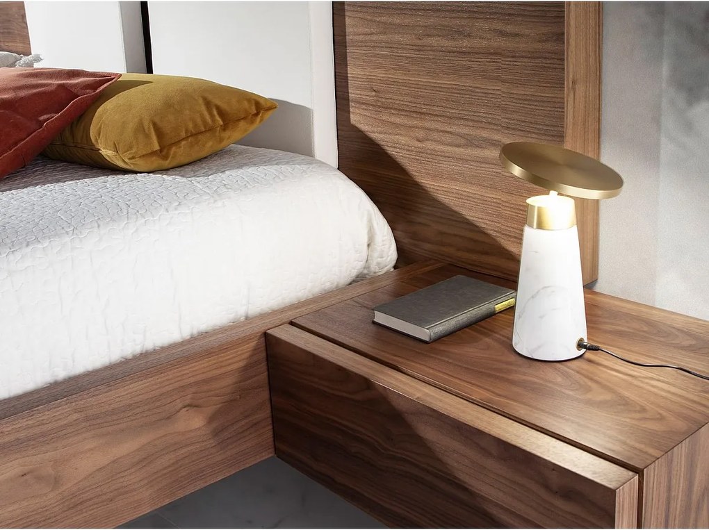 Lampa stołowa z białego marmuru i złotej stali 8034 ANGEL CERDA