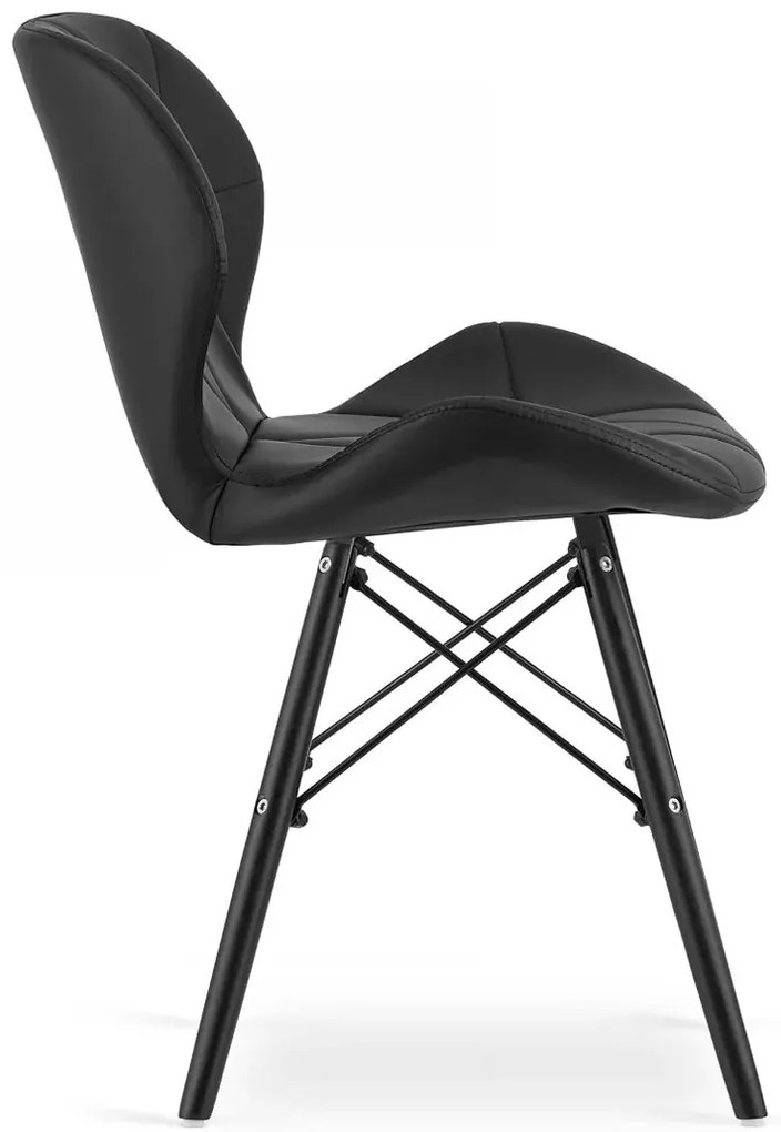 Czarne pikowane krzesło tapicerowane do stołu N9-F96