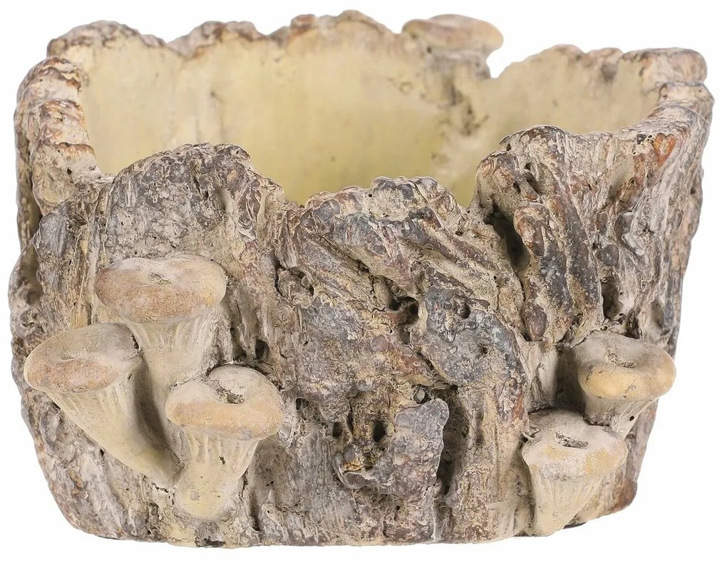 Obudowa betonowa - pień z grzybami, 18 x 14 x 9 cm, 18 cm