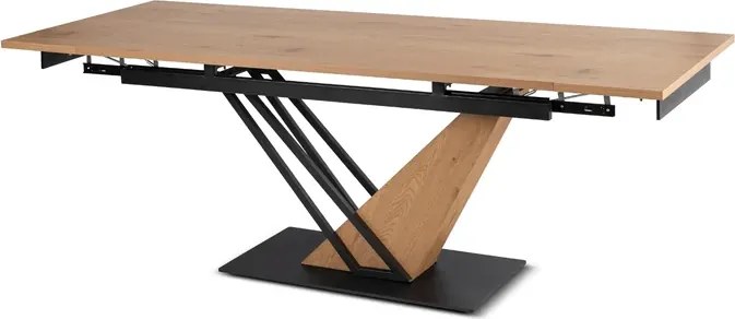 Stół Rozkładany Prostokątny REX 160-220 cm Dąb/Czarny do Jadalni Nowoczesny Loft