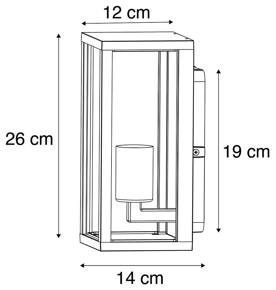 Zewnetrzna Zestaw 2 kinkietów przemysłowych czarny 26 cm IP44 - CharloisPrzemysłowy Oswietlenie zewnetrzne