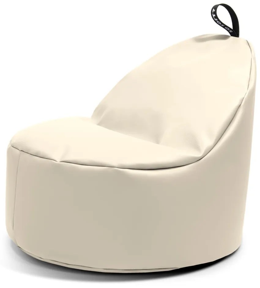 Beżowy worek do siedzenia z imitacji skóry Round XL – So Soft?