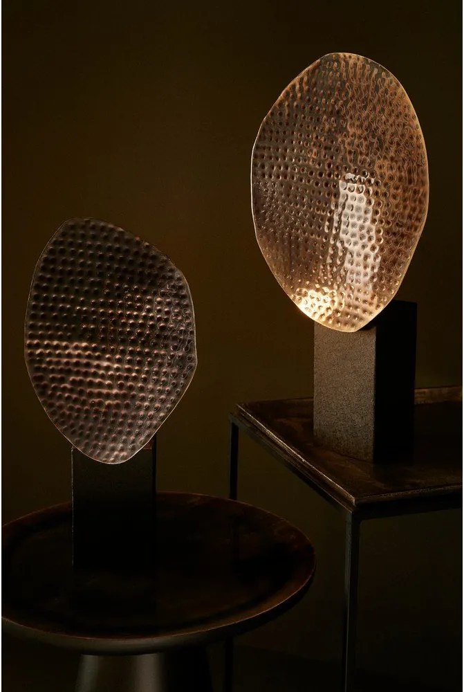 Antracytowa metalowa lampa stołowa z metalowym kloszem (wysokość 46 cm) Neev – Bizzotto