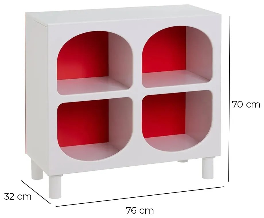 Czerwono-biały regał 76x70 cm – Casa Selección