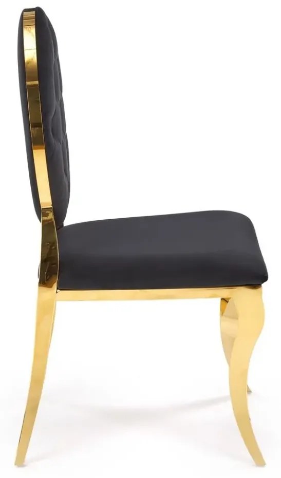 Krzesło tapicerowane K556 VELVET czarne/złote HALMAR