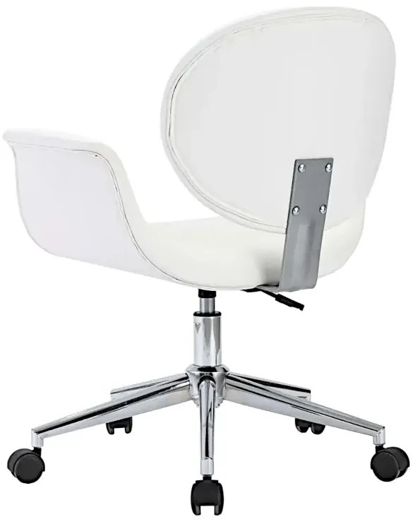 Białe obrotowe krzesło do biurka z ekoskóry B1-C26