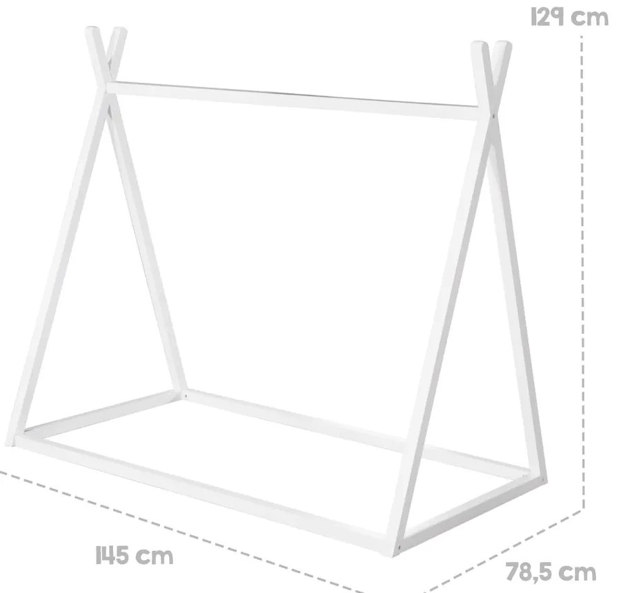 Białe łóżko dziecięce w kształcie domku 70x140 cm Montessori – Roba