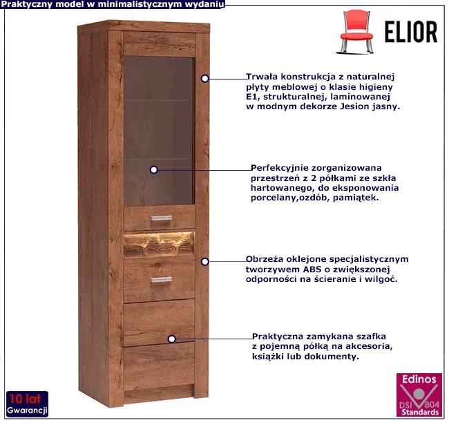 Półwitryna W Kolorze Jesion Jasny L8-M03