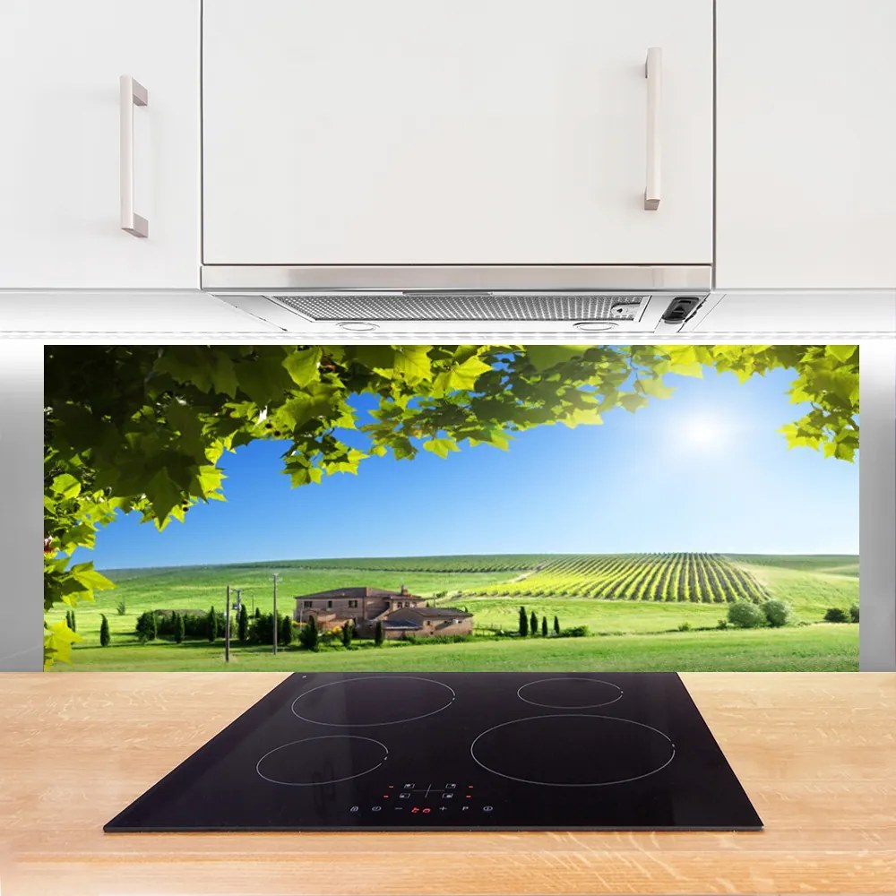 Panel Szklany Jesienne Pole pełne Liści