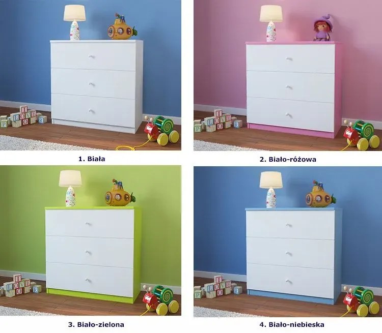 Komoda dla dziewczynki - biało B9-F39