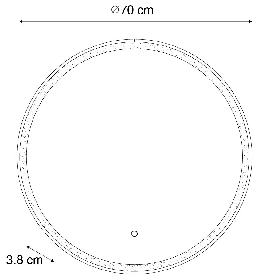 Lustro łazienkowe złote 70 cm z diodą LED i dotykowym ściemniaczem - Miral Nowoczesny Oswietlenie wewnetrzne