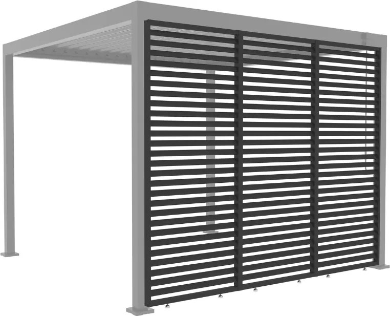 ZESTAW 3X ŚCIANKA ŻALUZJOWA DO PEREGOLI ANTRACYTOWA 3m ORIGIN
