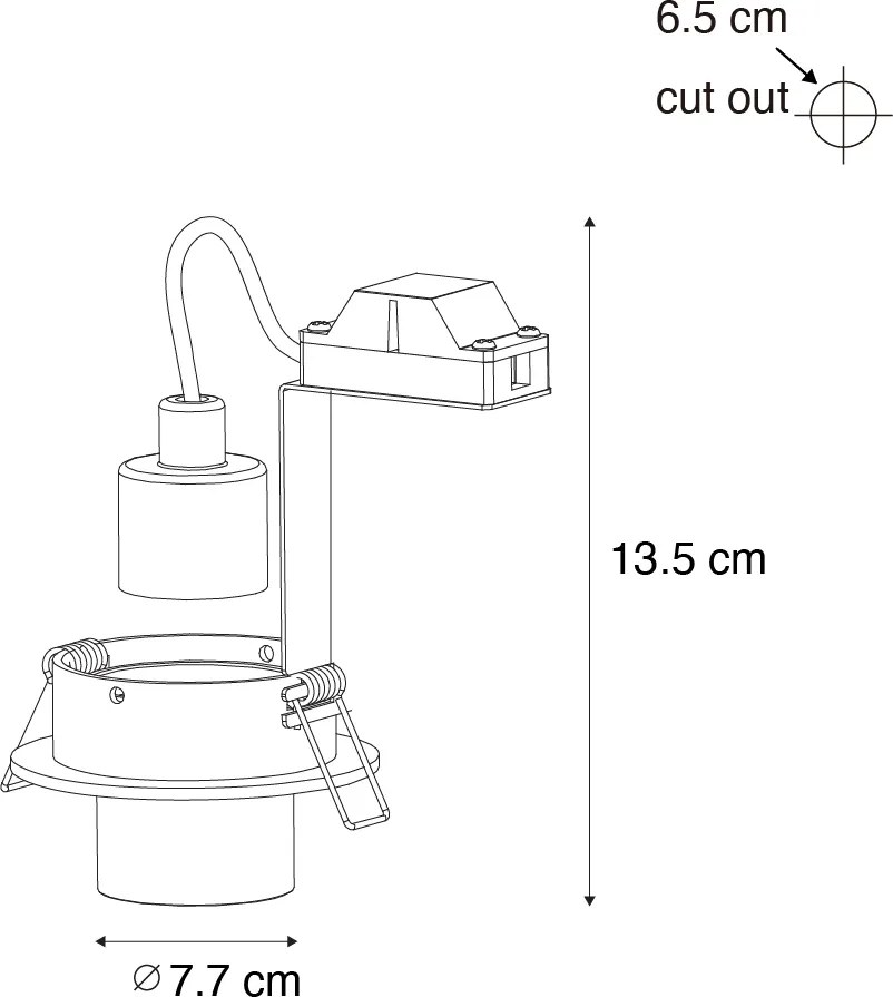 Nowoczesny podtynkowy reflektor czarny GU10 35 mm okrągły, regulowany - Installa