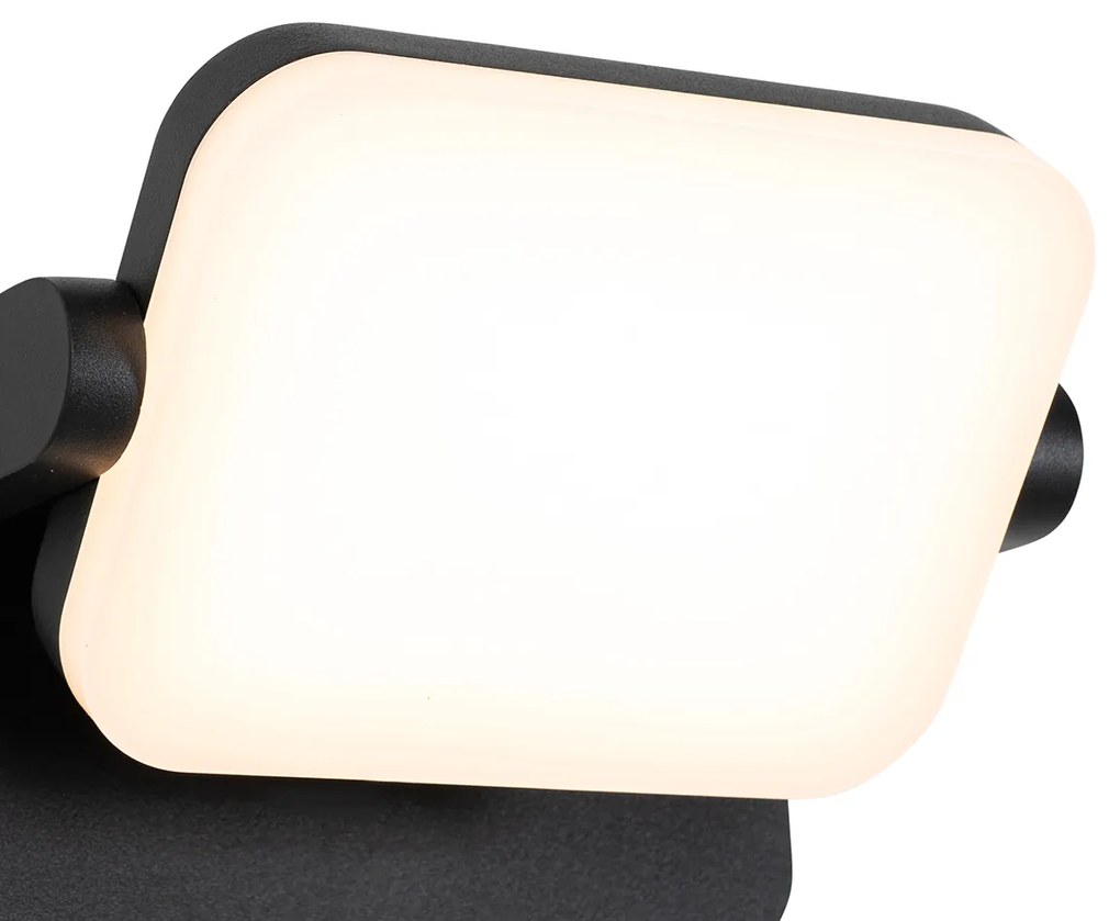 Zewnetrzna Lampa ścienna zewnętrzna czarna z wbudowanym regulowanym LED - Kamile Nowoczesny Oswietlenie zewnetrzne