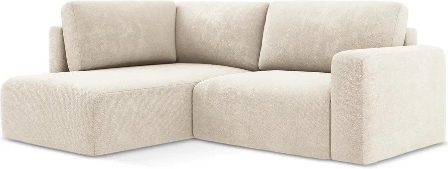 Kremowy rozkładany/ze schowkiem narożnik z tkaniny szenilowej (lewostronny/w kształcie litery L) Kona – Makamii