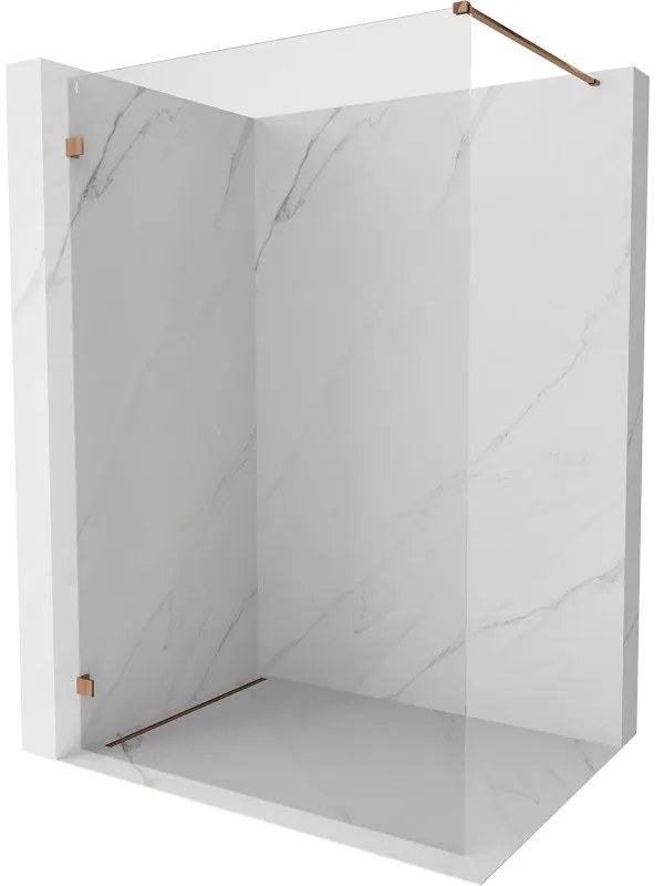 Mexen Lunar ścianka prysznicowa Walk-in lewa 70 x 200 cm, transparent 8 mm, różowe złoto - 830-070-000-60-00-L