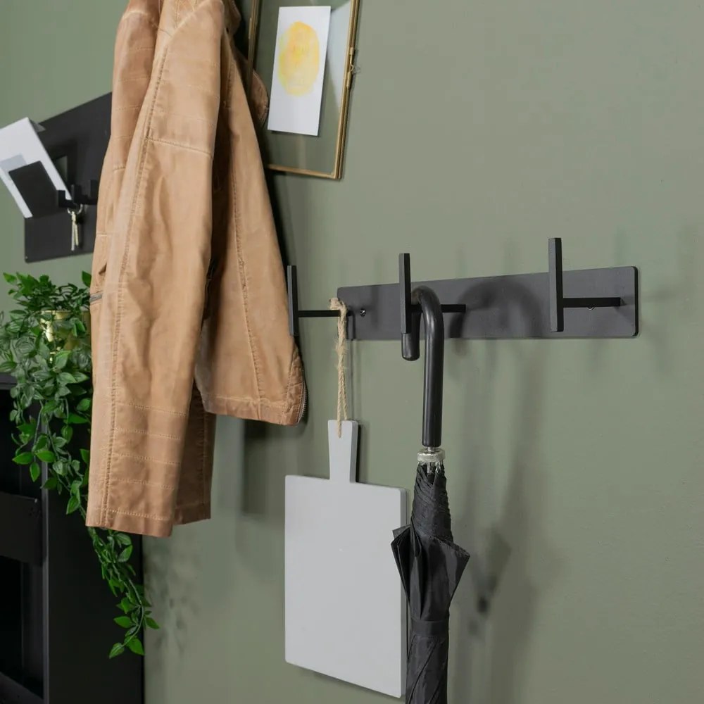 Czarny metalowy wieszak ścienny 44 cm Chapman – Spinder Design