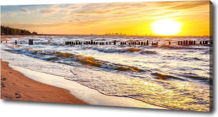 Foto obraz na płótnie Zachód słońca plaża