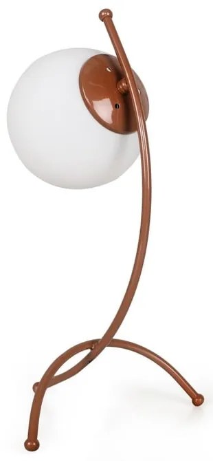 Lampa stołowa w biało-brązowym kolorze ze szklanym kloszem (wysokość 43 cm) Yay – Opviq lights