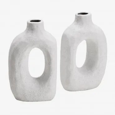 Zestaw 2 Ceramicznych Podpórek Do Książek Offred Biała - Sklum