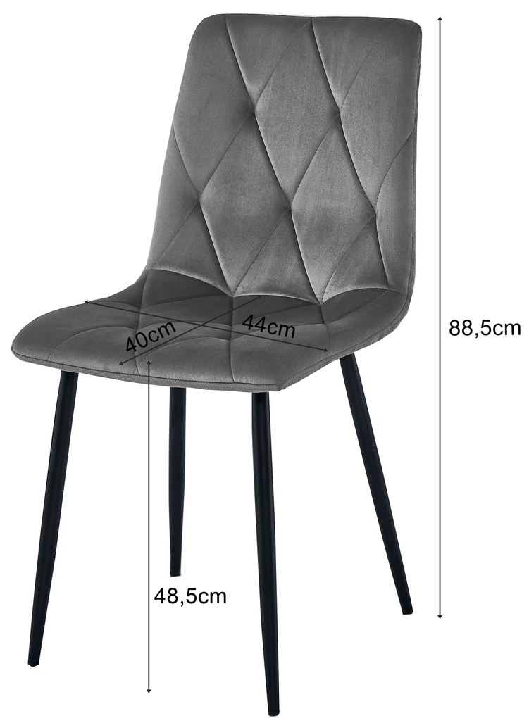 Różowe krzesło do kuchni LIBRA aksamitne z czarnymi nogami