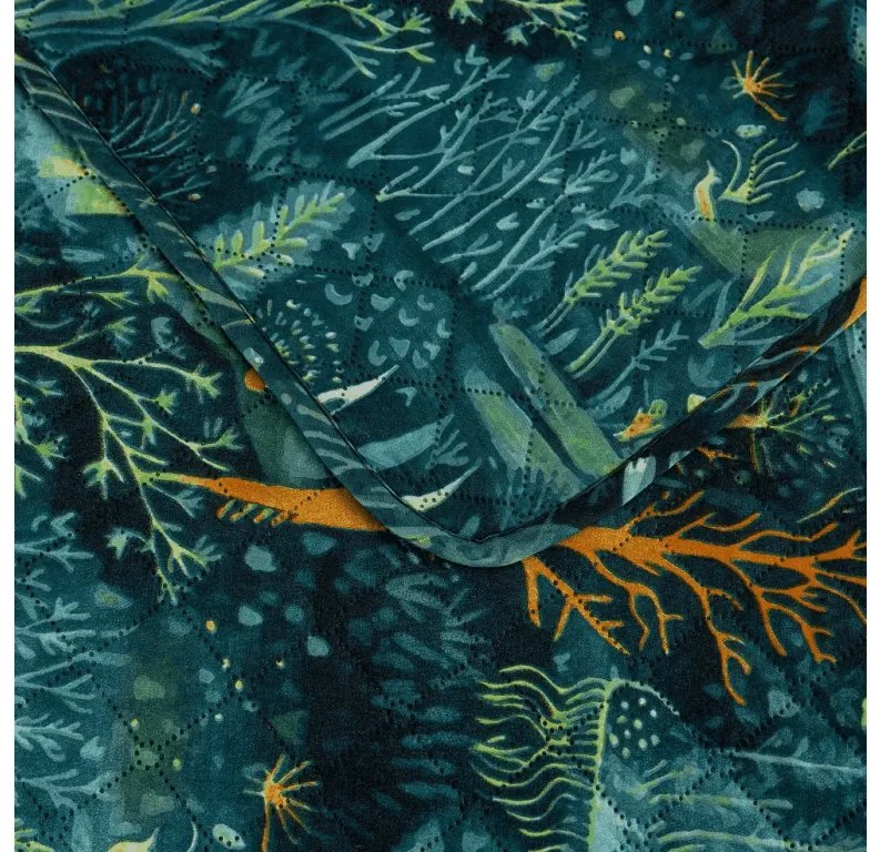 Narzuta na łóżko ze wzorem NEON FOREST, kolorowy Rozmiar: 170 x 210 cm
